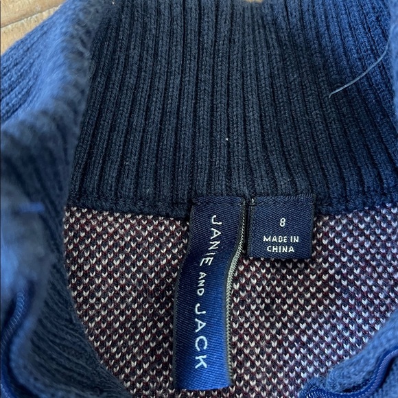 Janie and jack knit plaid zip front cardigan sweater - Picture 3 of 5